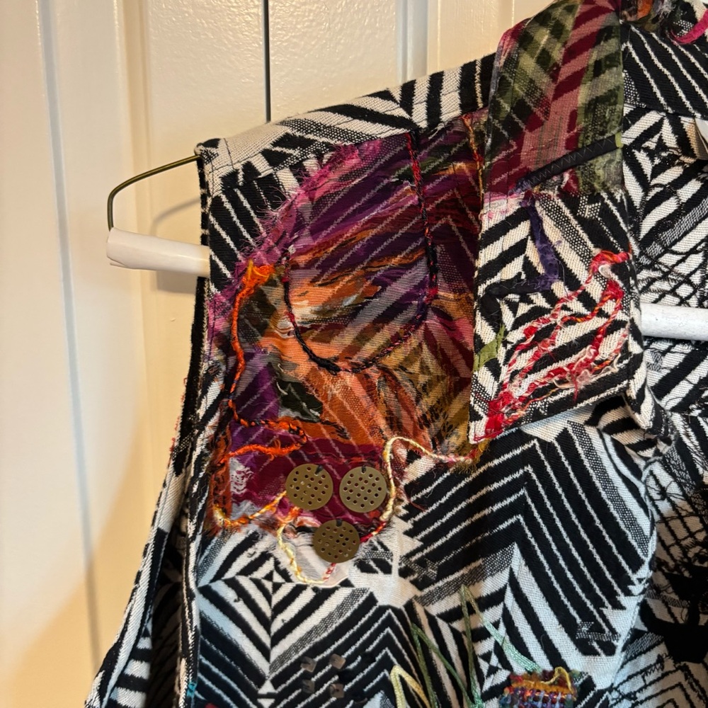 Chico's Multicolor Patterned Embellished Artsy Ve… - image 4